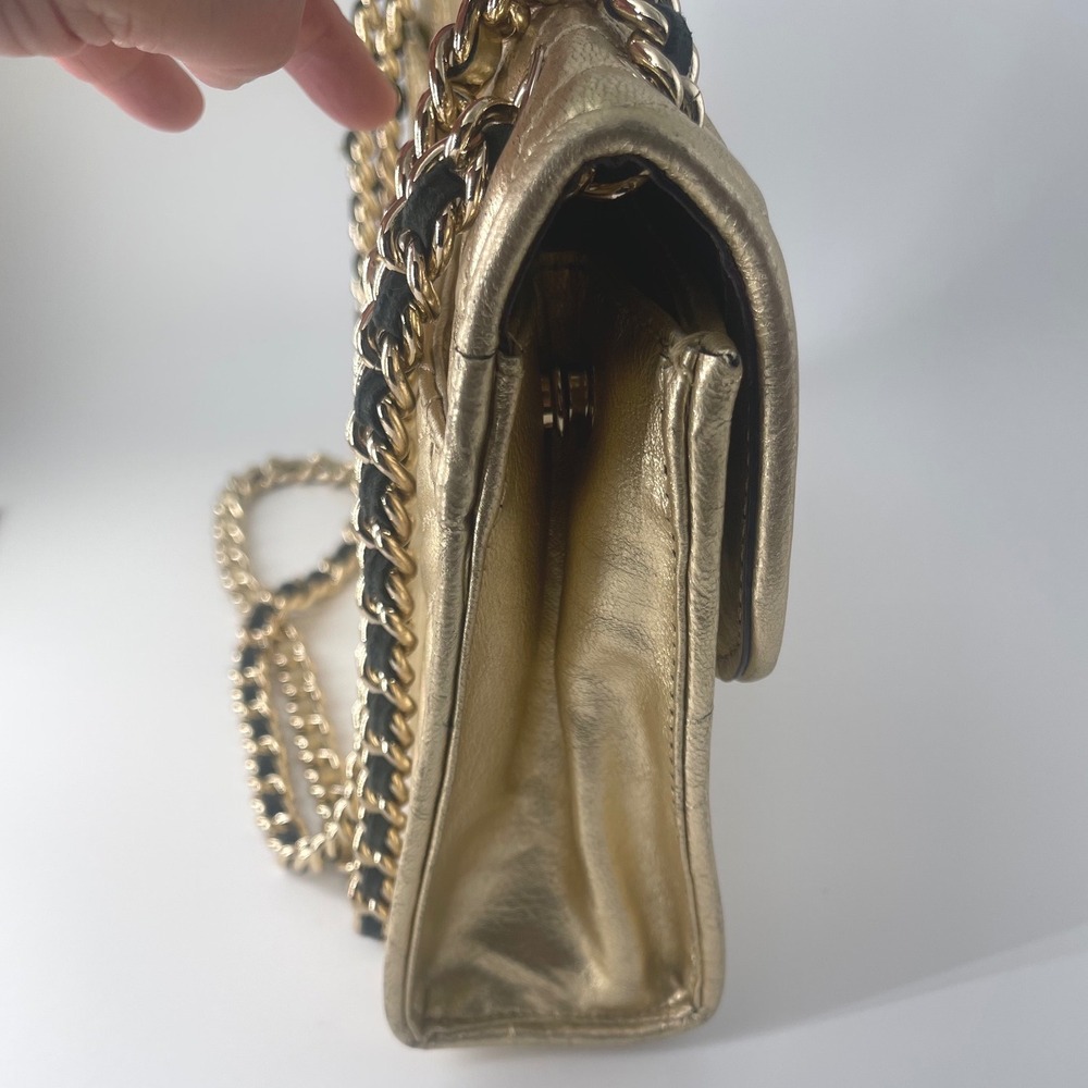 Rebecca Minkoff Large Affair Gold Metallic Leather Shoulder Crossbody Bag - Picture 4 of 6